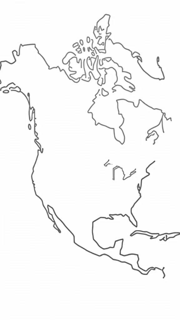 north america map coloring page